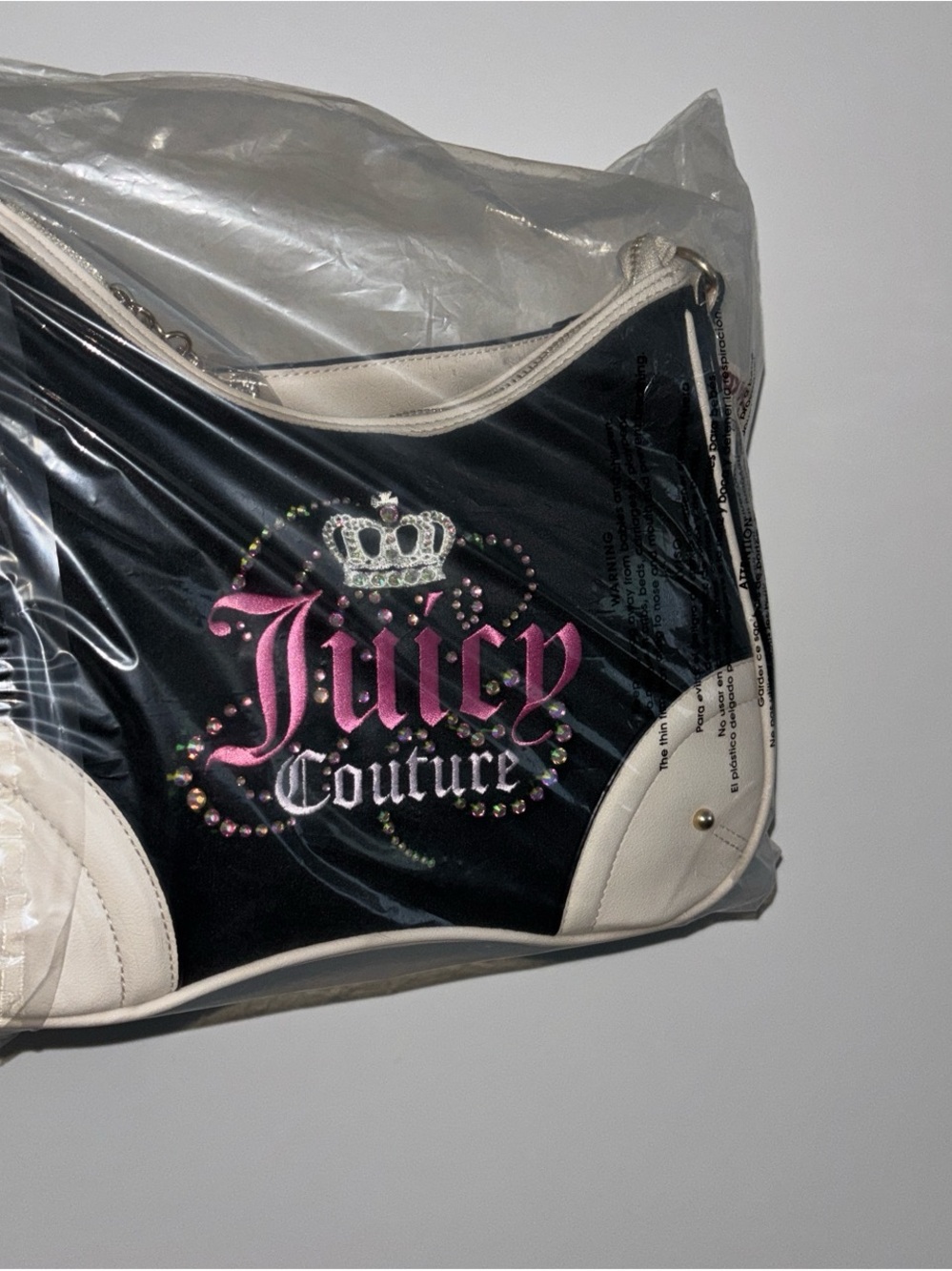 Juicy Couture Black and White Contrast Shoulder Bag
